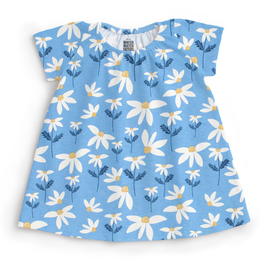 Lily Baby Dress - Daisies Blue