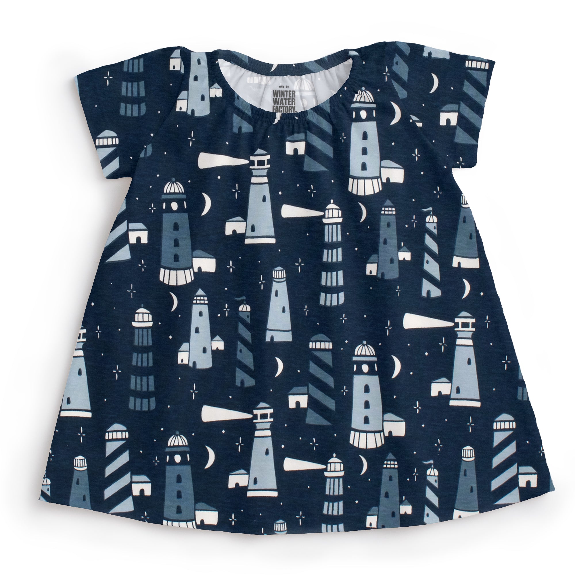 Lily Baby Dress - Lighthouses Night Sky – Winter Water Factory