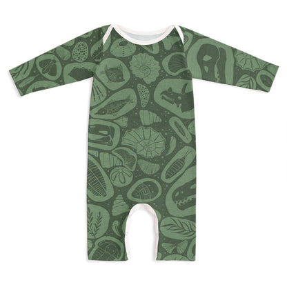 Long-Sleeve Romper - Fossils Green