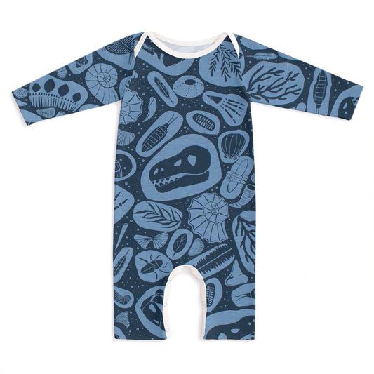 Long-Sleeve Romper - Fossils Night Sky