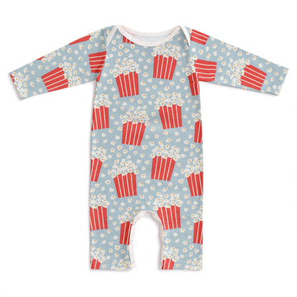 Long-Sleeve Romper - Popcorn Sky Blue