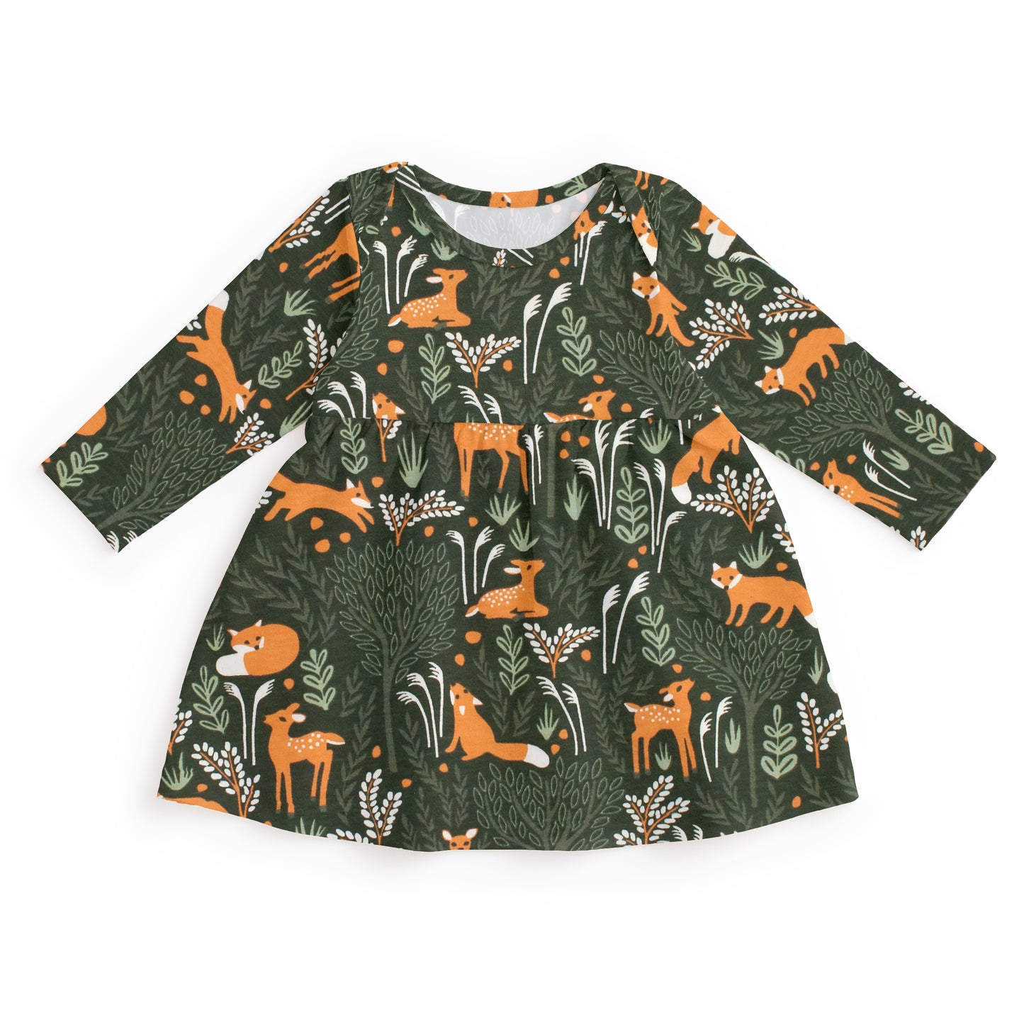 Lausanne Baby Dress - Deer & Foxes Dark Green