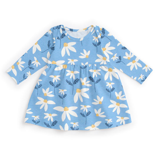 Lausanne Baby Dress - Daisies Blue