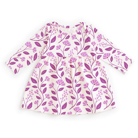 Lausanne Baby Dress - Flower Vines Orchid