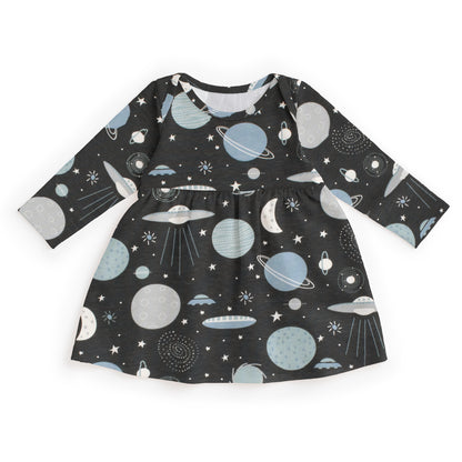 Lausanne Baby Dress - Space Charcoal