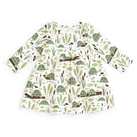 Lausanne Baby Dress - Turtles Green