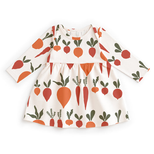 Lausanne Baby Dress - Root Vegetables Natural