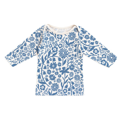 Long-Sleeve Lap Tee - Dutch Floral Delft Blue - Pretty Much Perfect