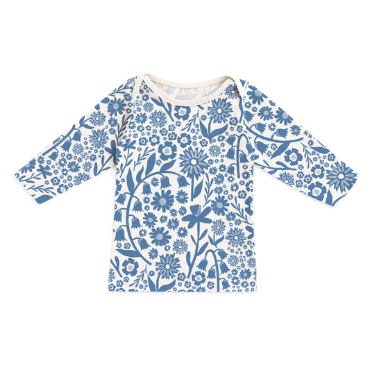 Long-Sleeve Lap Tee - Dutch Floral Delft Blue - Pretty Much Perfect