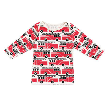 Long-Sleeve Lap Tee - Firetrucks Red - Pretty Much Perfect