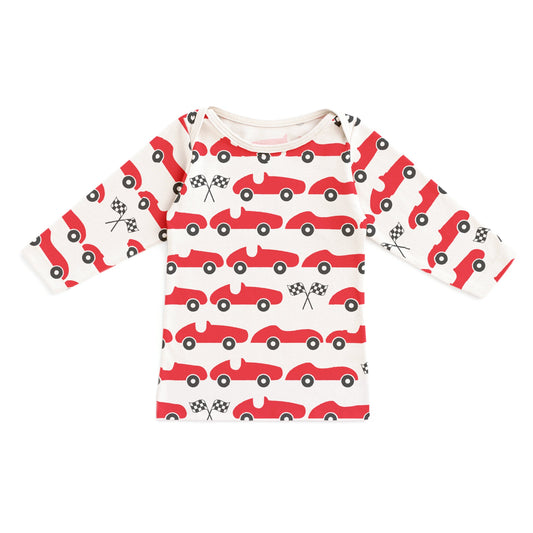 Long-Sleeve Lap Tee - Race Cars Red - Pretty Much Perfect