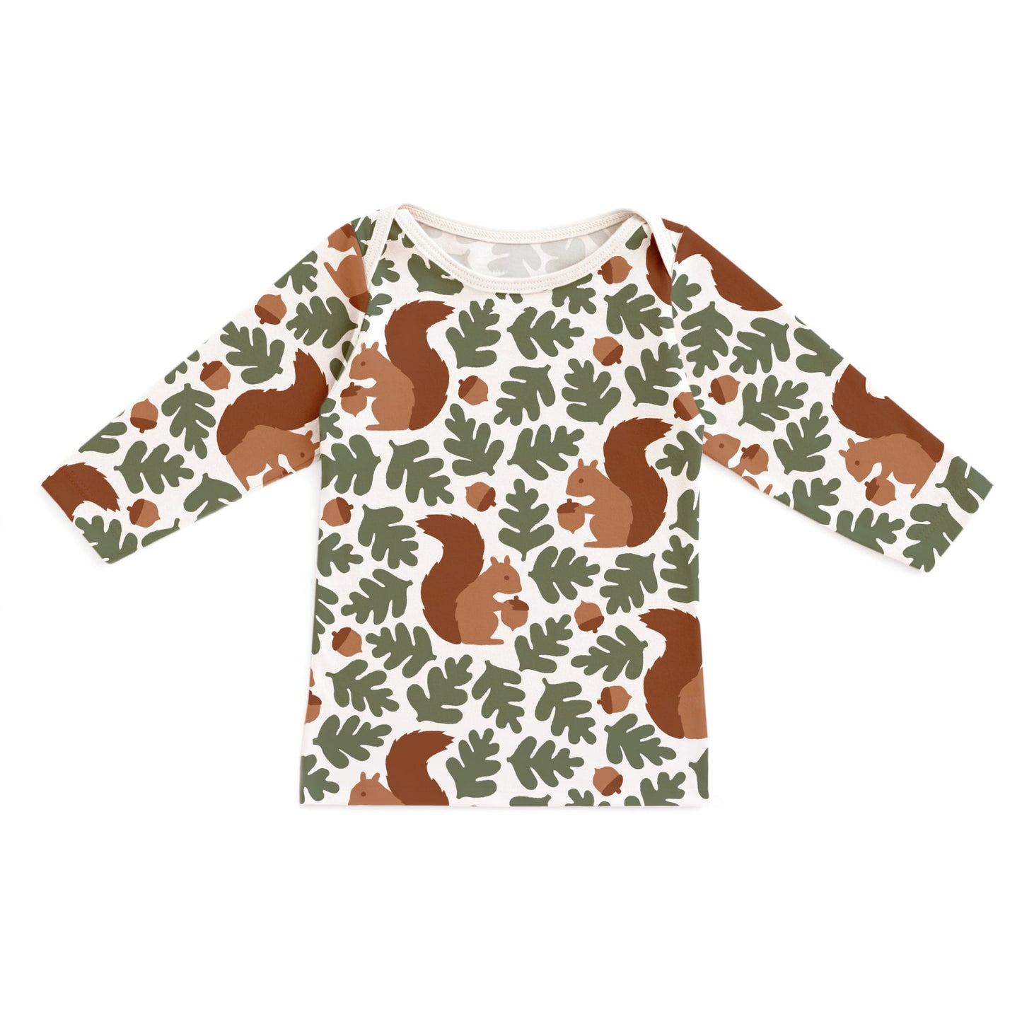 Long-Sleeve Lap Tee - Squirrels Forest Green - Pretty Much Perfect