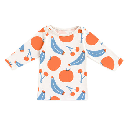 Long-Sleeve Lap Tee - Yummy Fruit Blue & Orange - Pretty Much Perfect