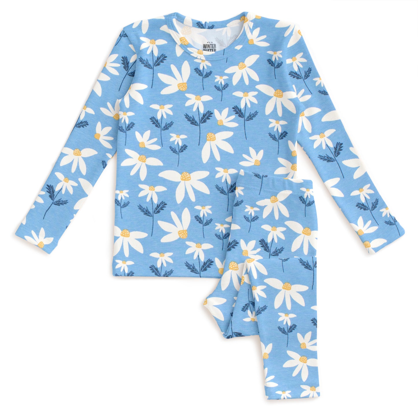 Kids Pajama Set - Daisies Blue