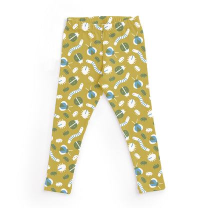 Kids Pajama Set - Busy Bugs Chartreuse & Blue