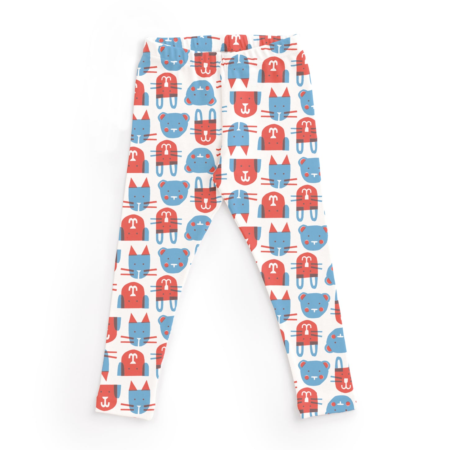 Kids Pajama Set - Furry Friends Red & Blue