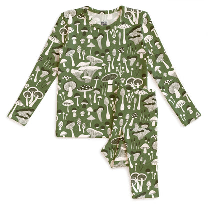 Kids Pajama Set - Fungi Green