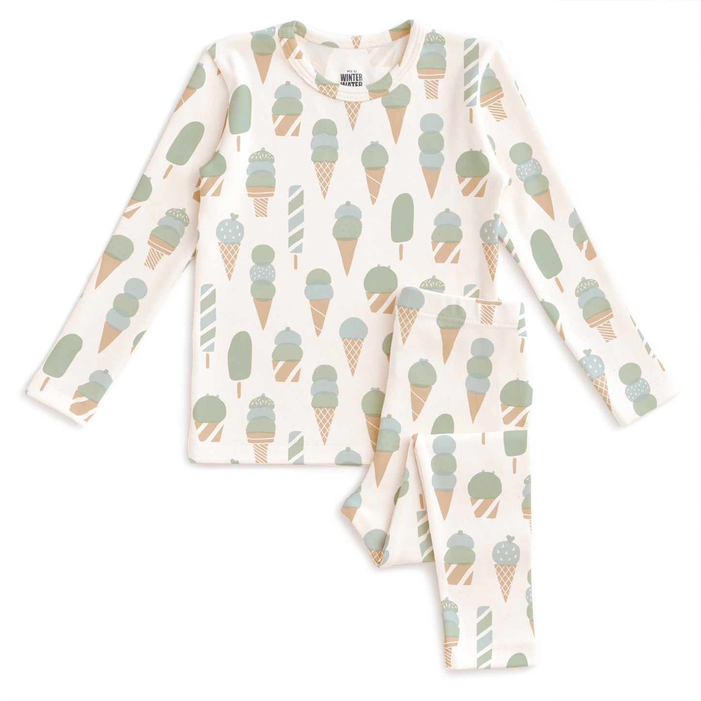 Kids Pajama Set - Ice Cream Mint & Blue