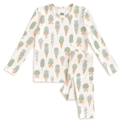 Kids Pajama Set - Ice Cream Mint & Blue