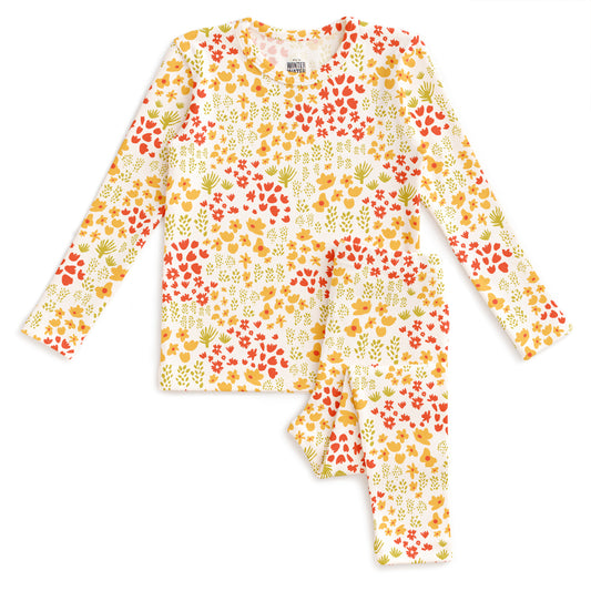 Kids Pajama Set - Meadow Yellow, Orange & Green