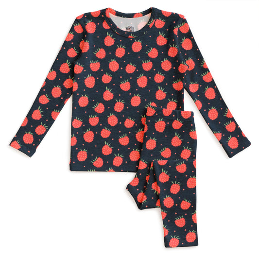 Kids Pajama Set - Raspberries Night Sky