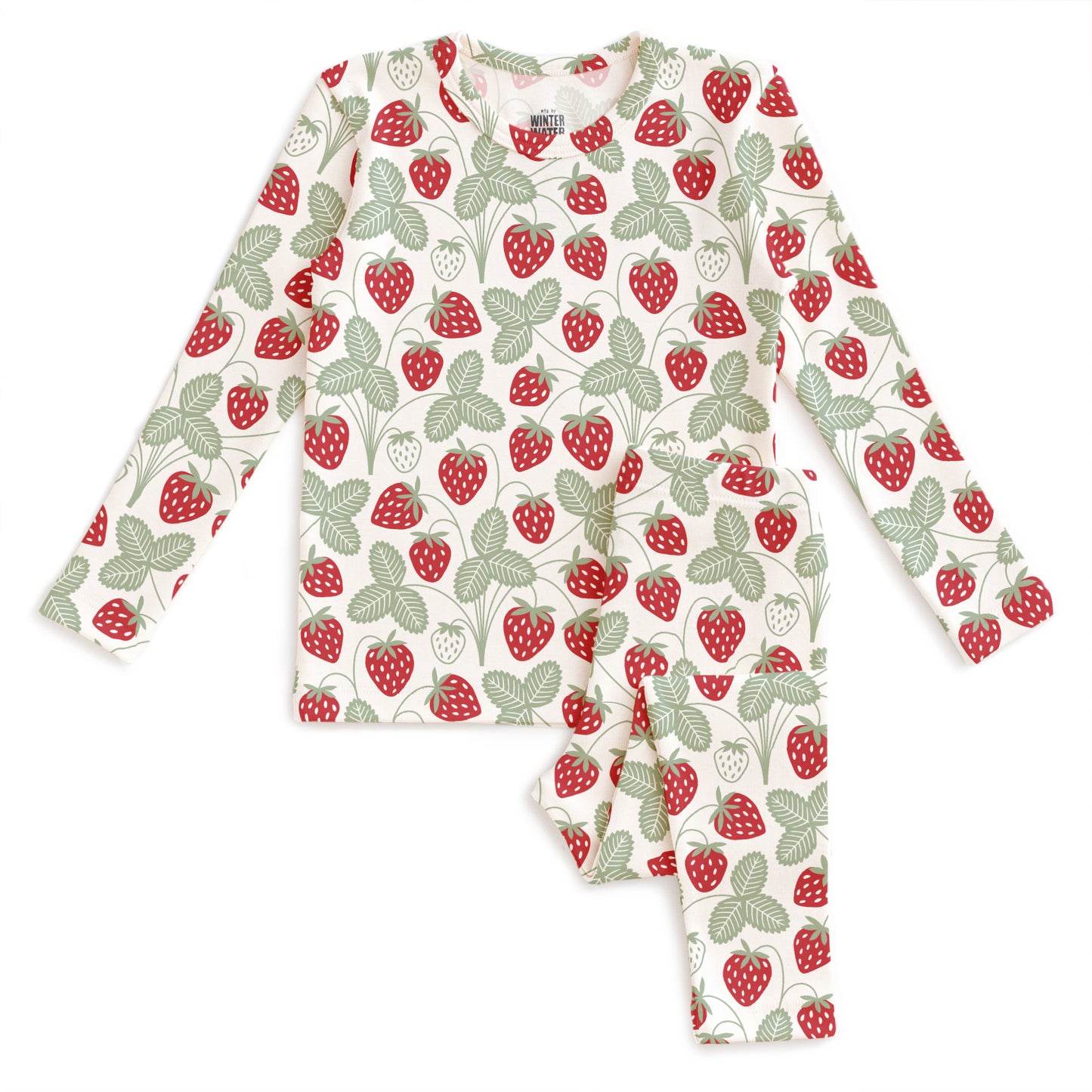 Kids Pajama Set - Strawberries Red & Green