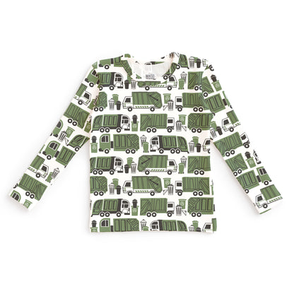 Kids Pajama Set - Garbage & Recycling Green