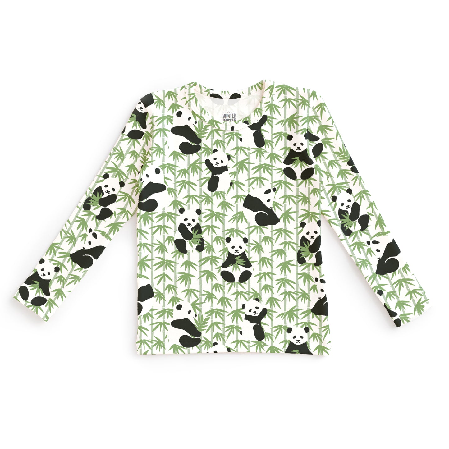 Kids Pajama Set - Pandas Green