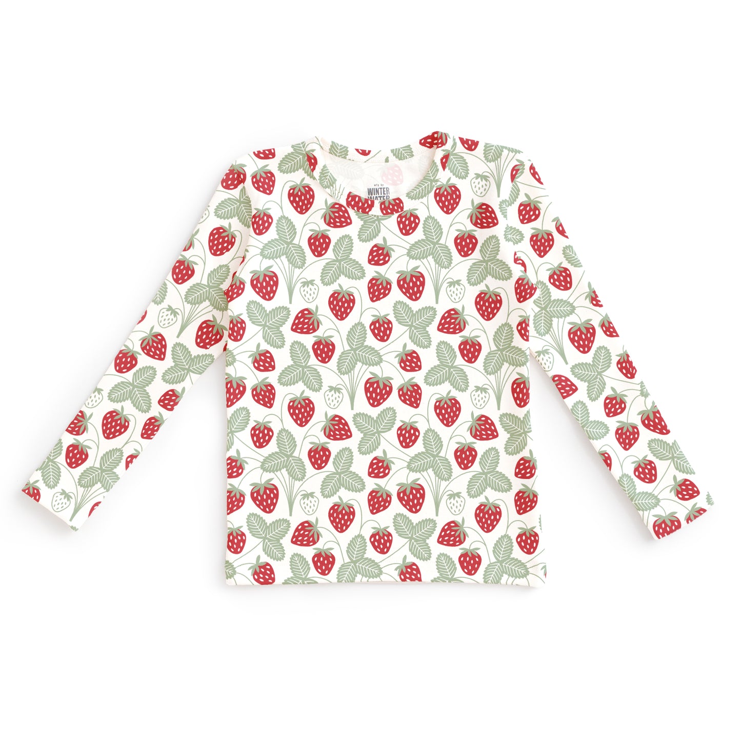 Kids Pajama Set - Strawberries Red & Green