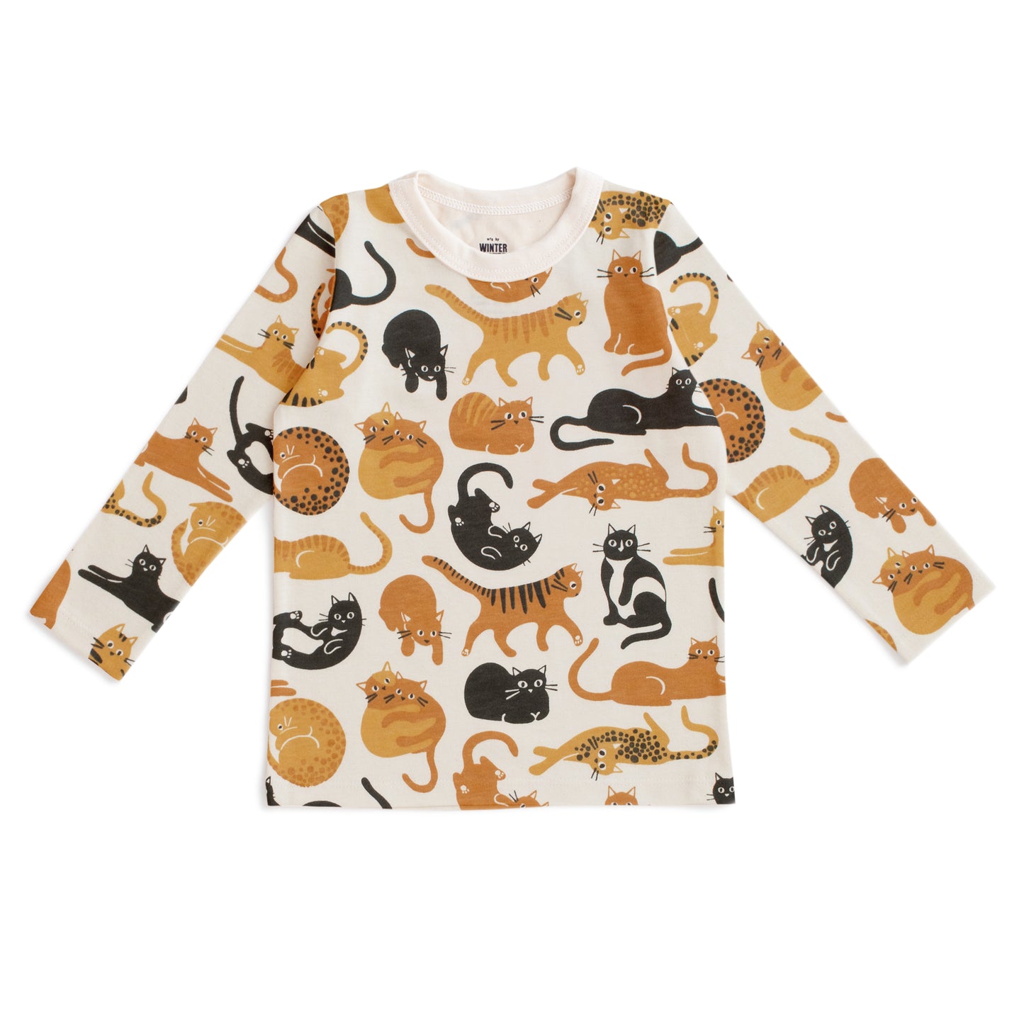 Long-Sleeve Tee - Cat Friends Gold & Yellow