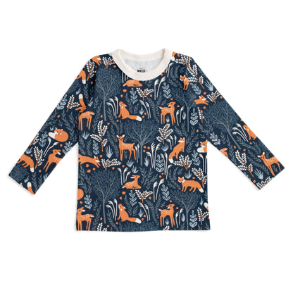 Long-Sleeve Tee - Deer & Foxes Night Sky