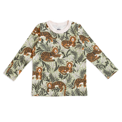 Long-Sleeve Tee - Dreaming Tigers Green