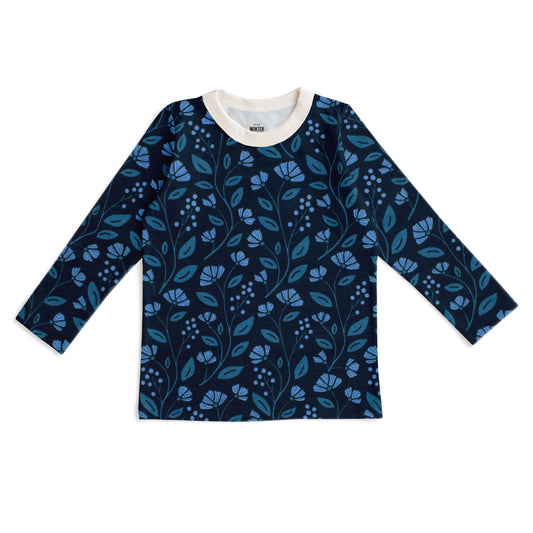 Long-Sleeve Tee - Flower Vines Night Sky