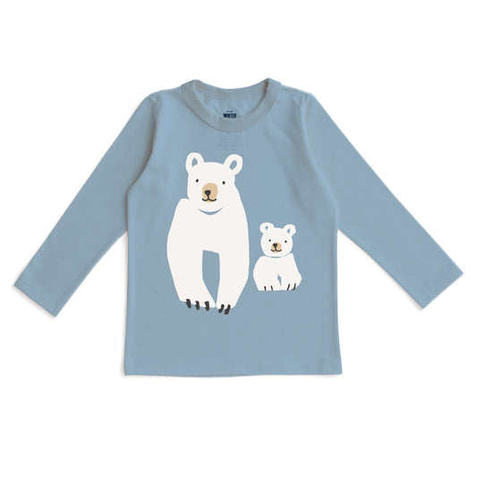 Long-Sleeve GRAPHIC Tee - Polar Bears Mountain Blue