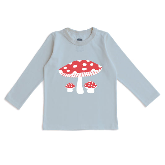 Long-Sleeve GRAPHIC Tee - Toadstools Pale Blue