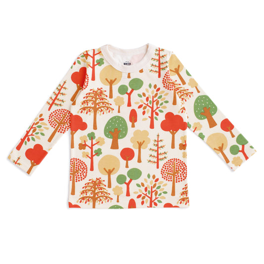 Long-Sleeve Tee - Trees Green & Orange