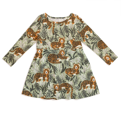 Madison Dress - Dreaming Tigers Green