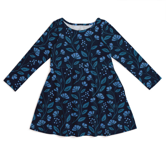 Madison Dress - Flower Vines Night Sky