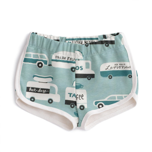 French Terry Shorts - Food Trucks Surf Blue