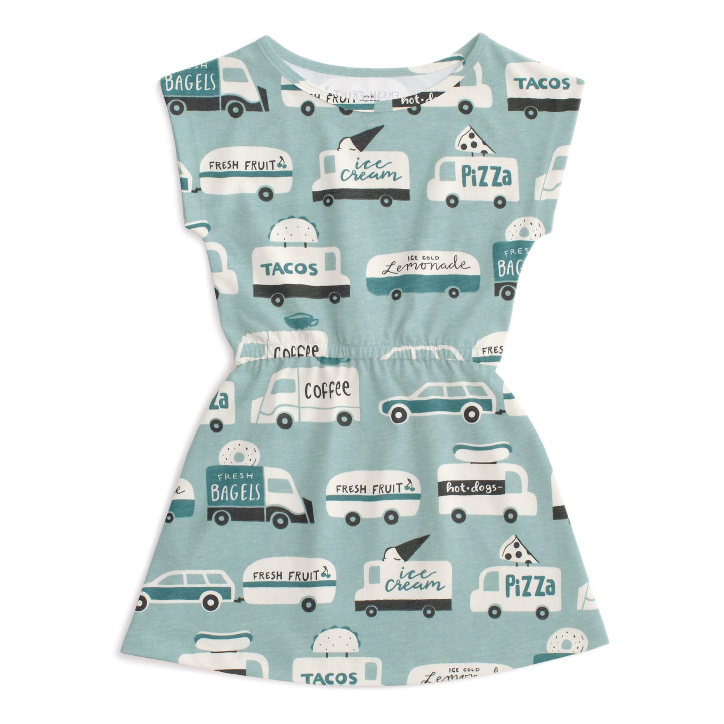 Sierra Dress - Food Trucks Surf Blue