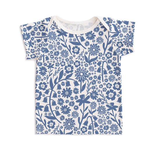 Short-Sleeve Lap Tee - Dutch Floral Delft Blue - Pretty Much Perfect