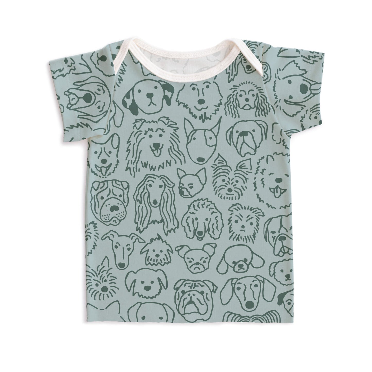 Short-Sleeve Lap Tee - Dogs Pale Blue - Pretty Much Perfect