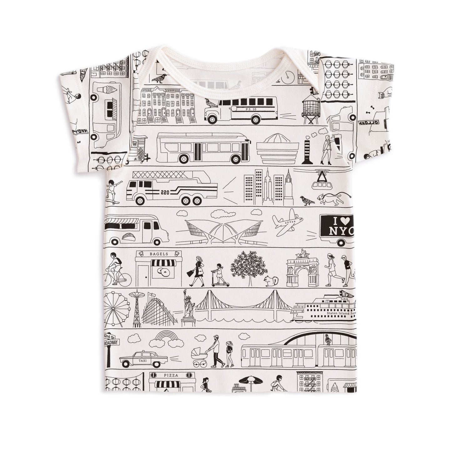 Short-Sleeve Lap Tee - New York On The Go Black - Pretty Much Perfect