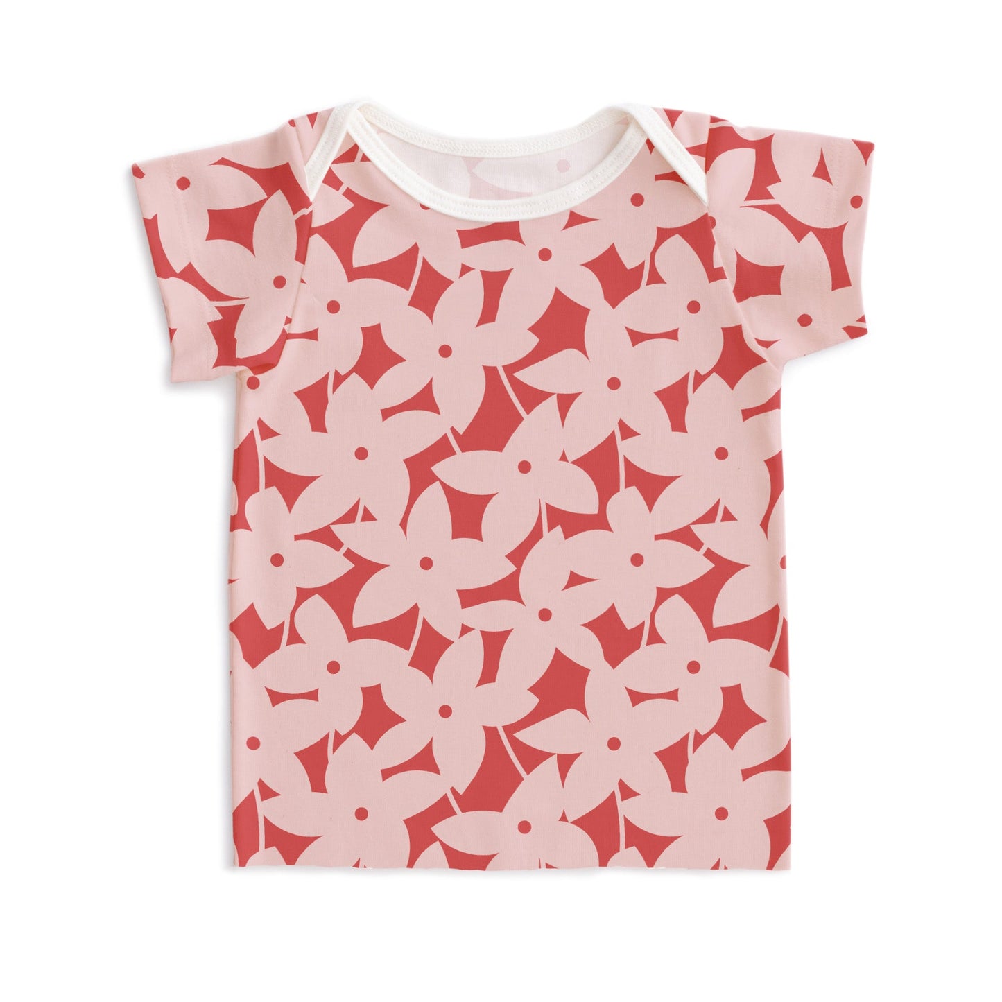 Short-Sleeve Lap Tee - Pinwheel Flowers Pink - Pretty Much Perfect