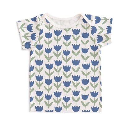 Short-Sleeve Lap Tee - Tulips Blue - Pretty Much Perfect