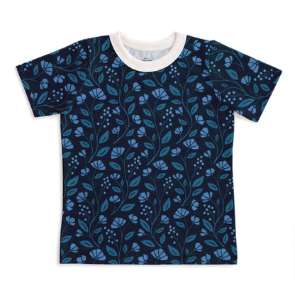 Short-Sleeve Tee - Flower Vines Night Sky