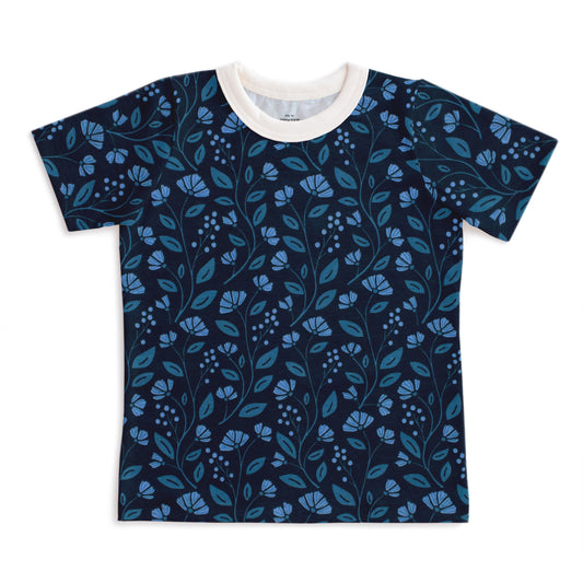 Short-Sleeve Tee - Flower Vines Night Sky