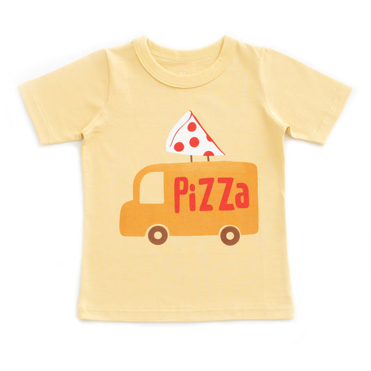 Short-Sleeve GRAPHIC Tee - Pizza Truck Yellow