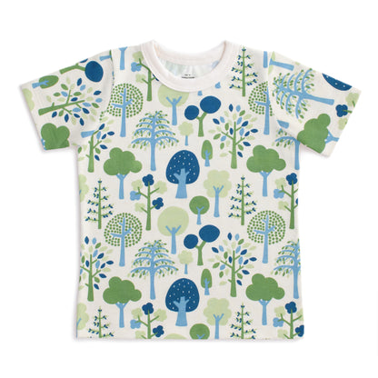 Short-Sleeve Tee - Trees Blue & Green