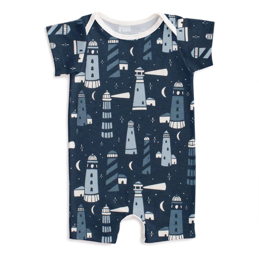 Summer Romper - Lighthouses Night Sky